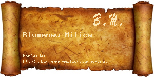 Blumenau Milica névjegykártya